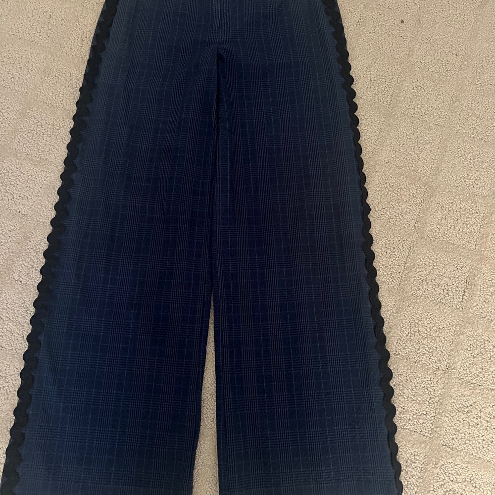 Maeve wide leg plaid pants